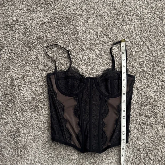 UO Out from Under Modern Love Corset black grey lace with boning - Picture 14 of 14